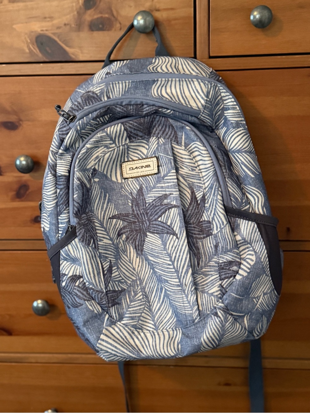 Dakine Blue and White GardenPrint 2 liter Backpack